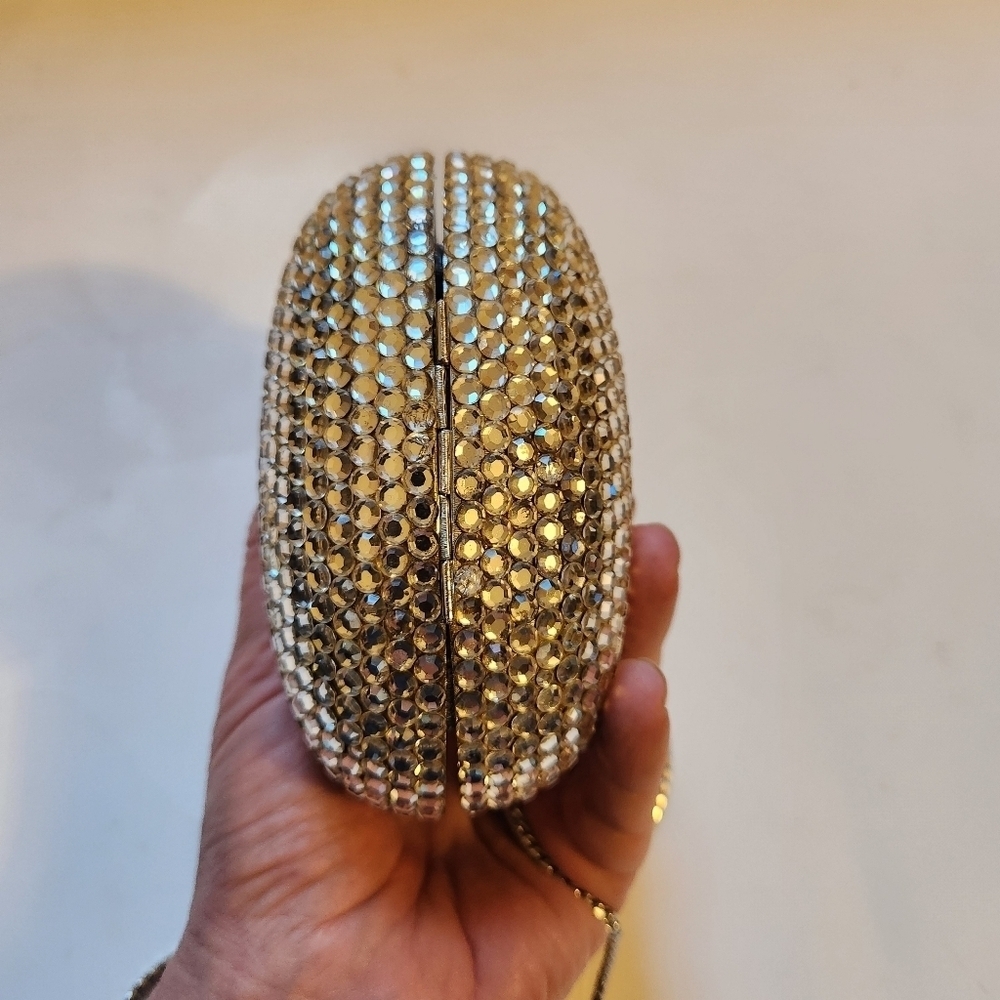 Judith Leiber 1967 Chatelaine Minaudiere Swarovski Crystals Metal Clutch in VGUC - Picture 12 of 12